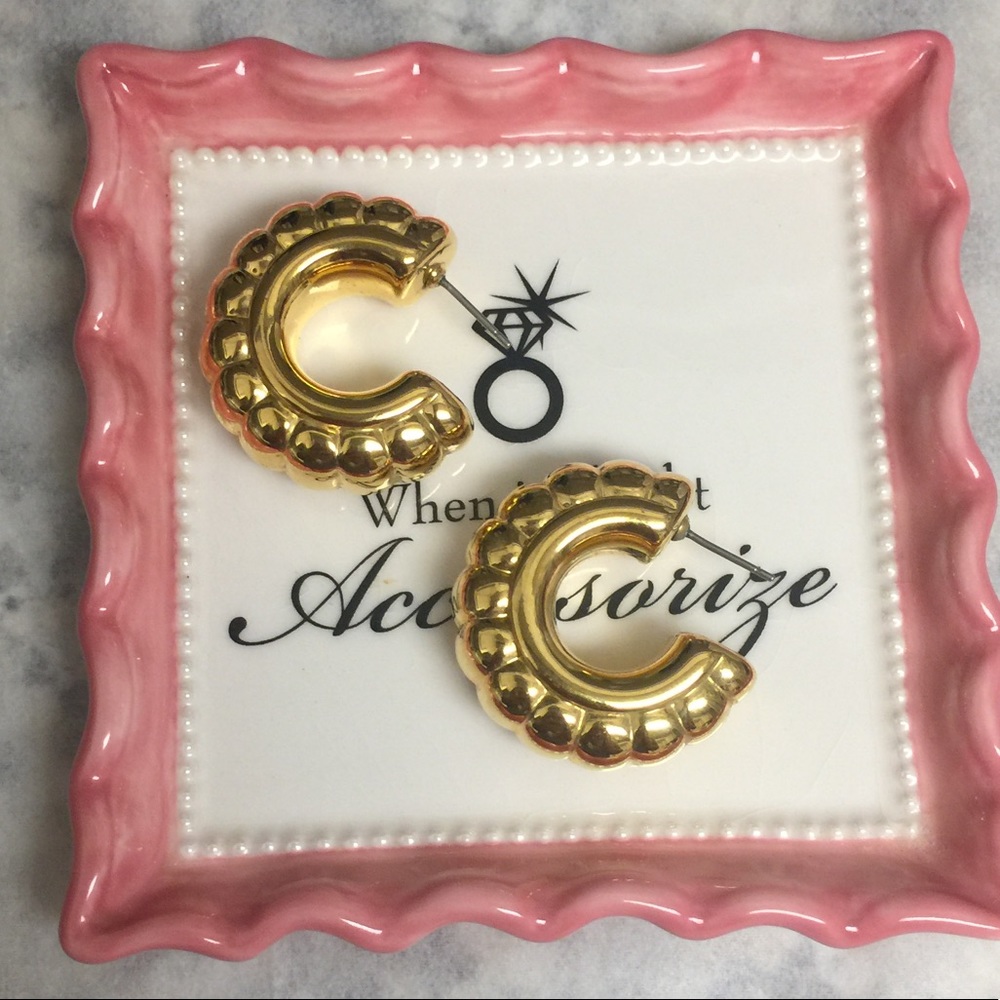 Vintage Chunky Golden Hoops